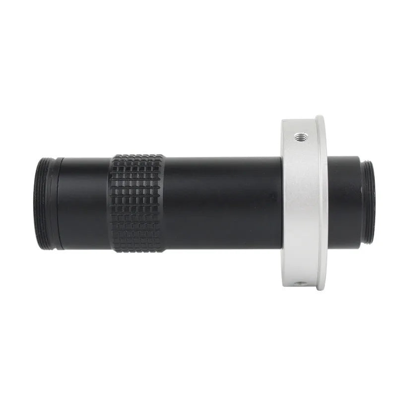 Black industrial camera monocular lens measuring 30mm diameter by 84mm length for 60-300mm working distance