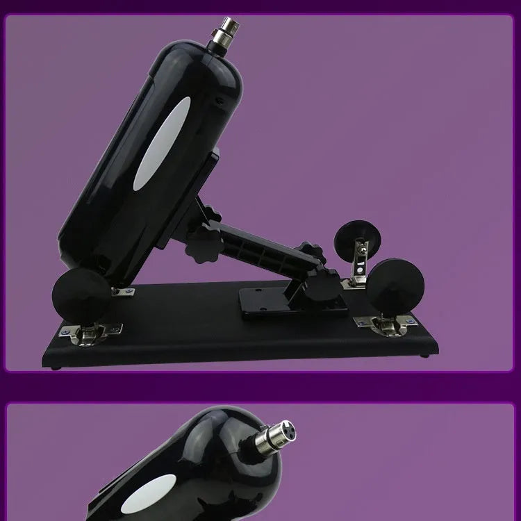 Purple automatic telescopic thrusting sex tool on a white background.