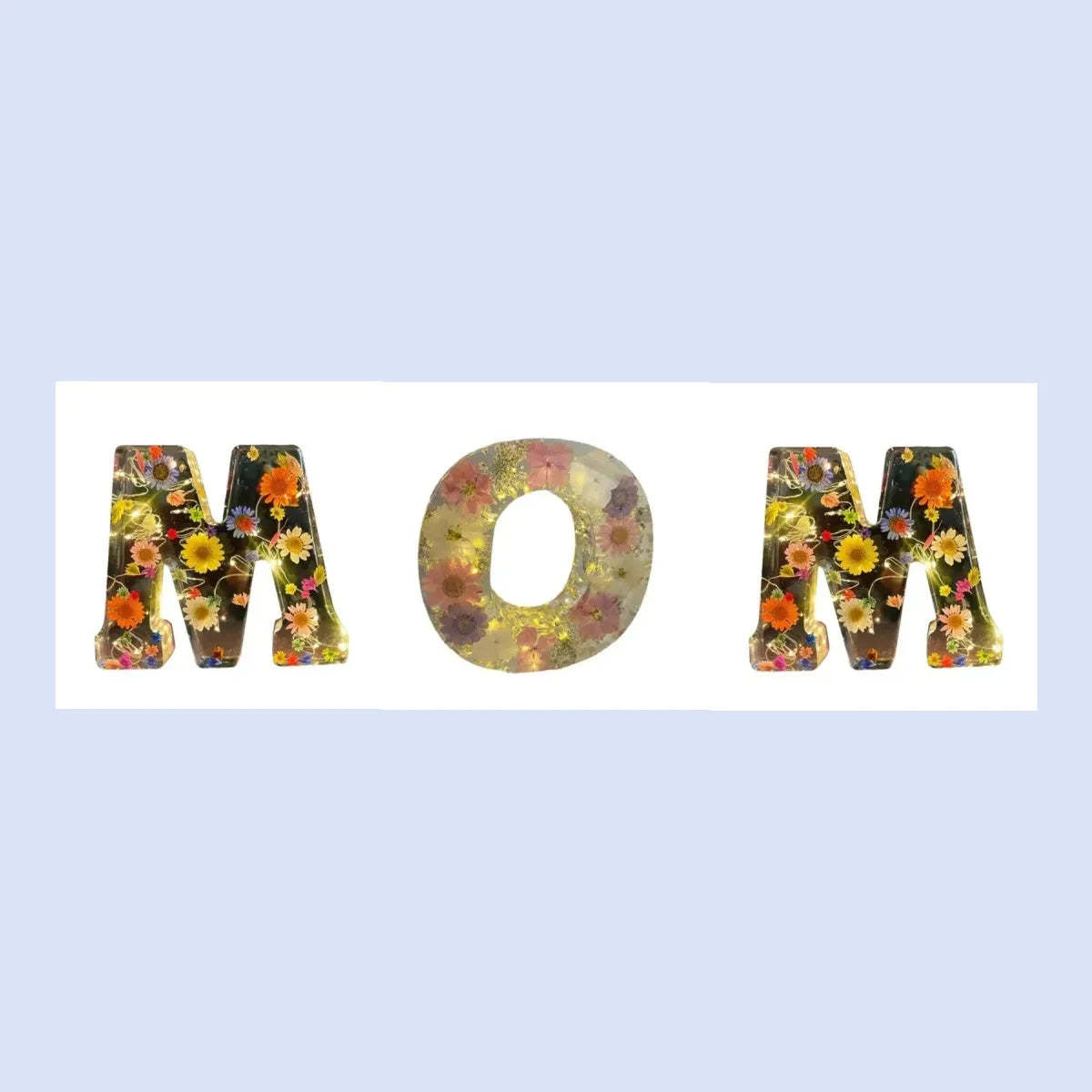 Transparent resin night light ornament with custom letter design 15cm square modern simplicity