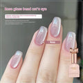 Bottle of micro glass bead cat's eye gel nail polish showing textured finish