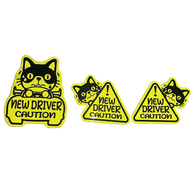 Set of three reflective magnetic stickers with animal designs featuring waterproof and sun protection resistant materials