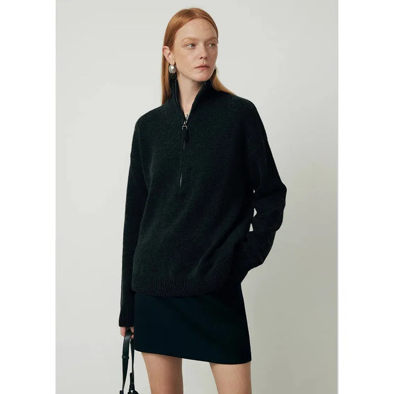 Loose lapel long sleeve wool blend bandage dress in black.
