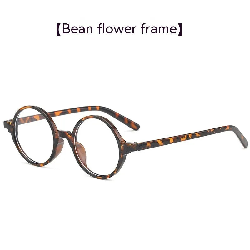 Retro round flat mirror glasses with PC frame in four colour options for Instagram style fashion