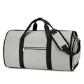 Oxford cloth sports storage bag in black with dry wet separation compartment and waterproof lining.