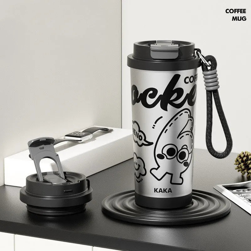 500ml creative vacuum cup in chosen colour with stainless steel shell, showing insulation design.