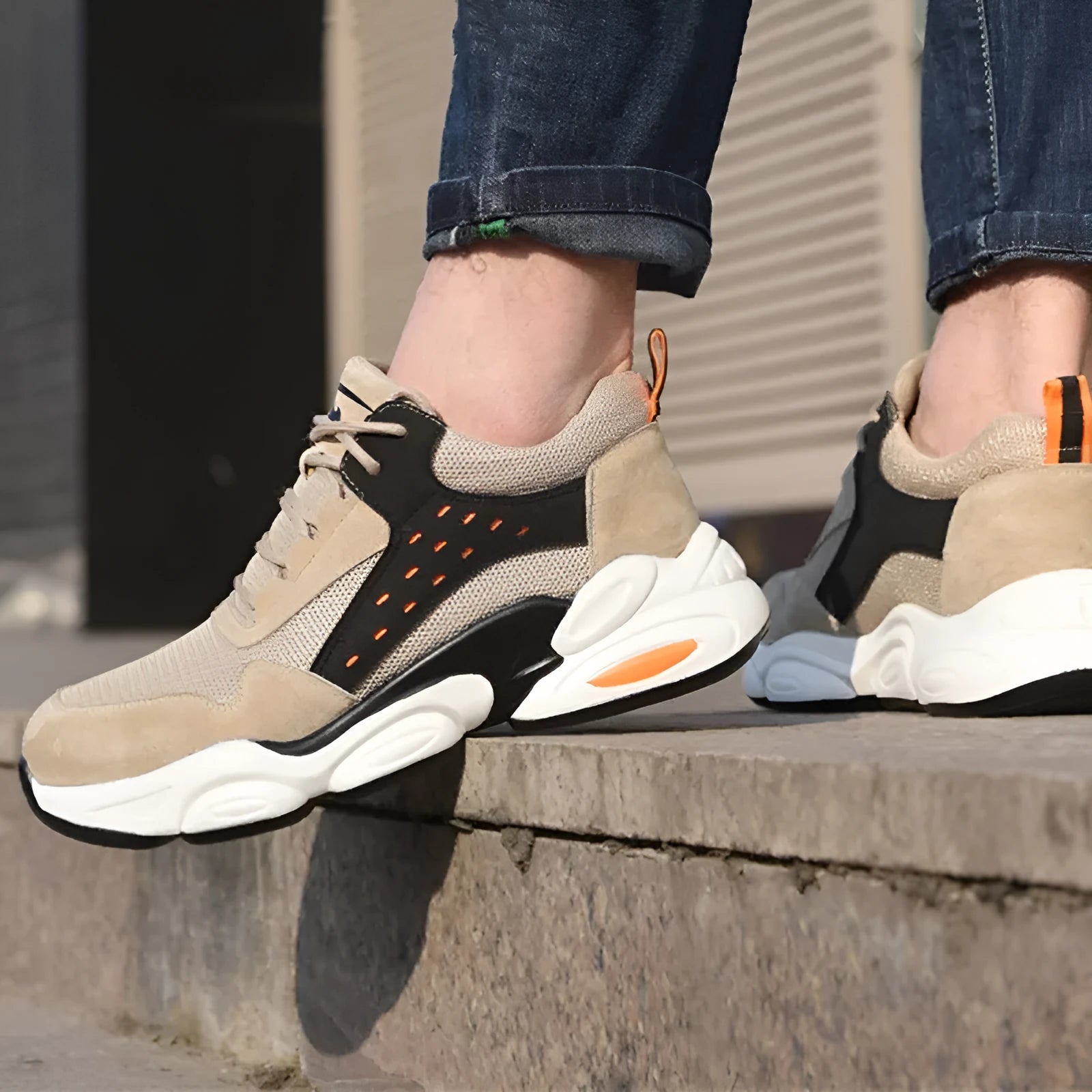 Mesh breathable labour insurance safety shoes with PU sole in black, grey, and beige colours
