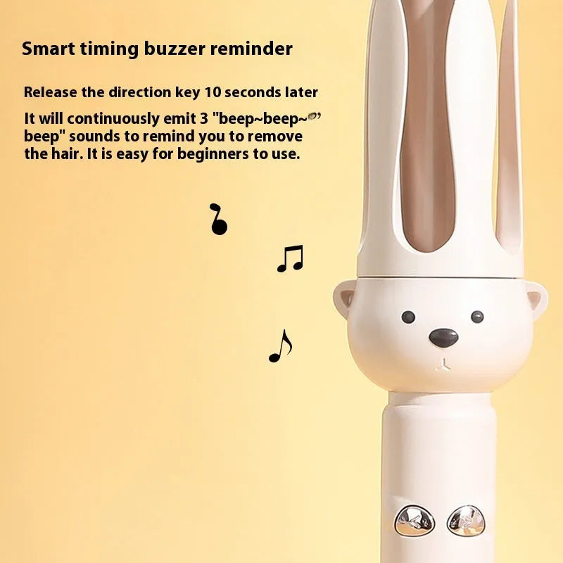 Beige anion automatic hair curler with hair stick accessory for curly hair rebonding