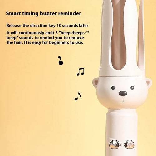 Beige anion automatic hair curler with hair stick accessory for curly hair rebonding