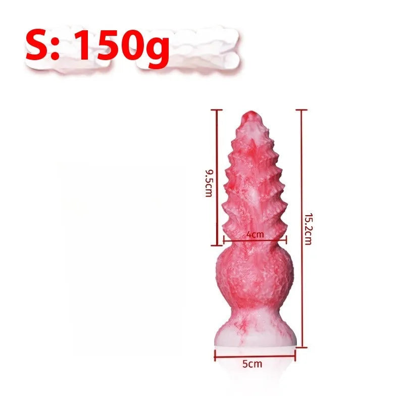 Pink penis-shaped silicone masturbation device for women with Berserker S and M size options