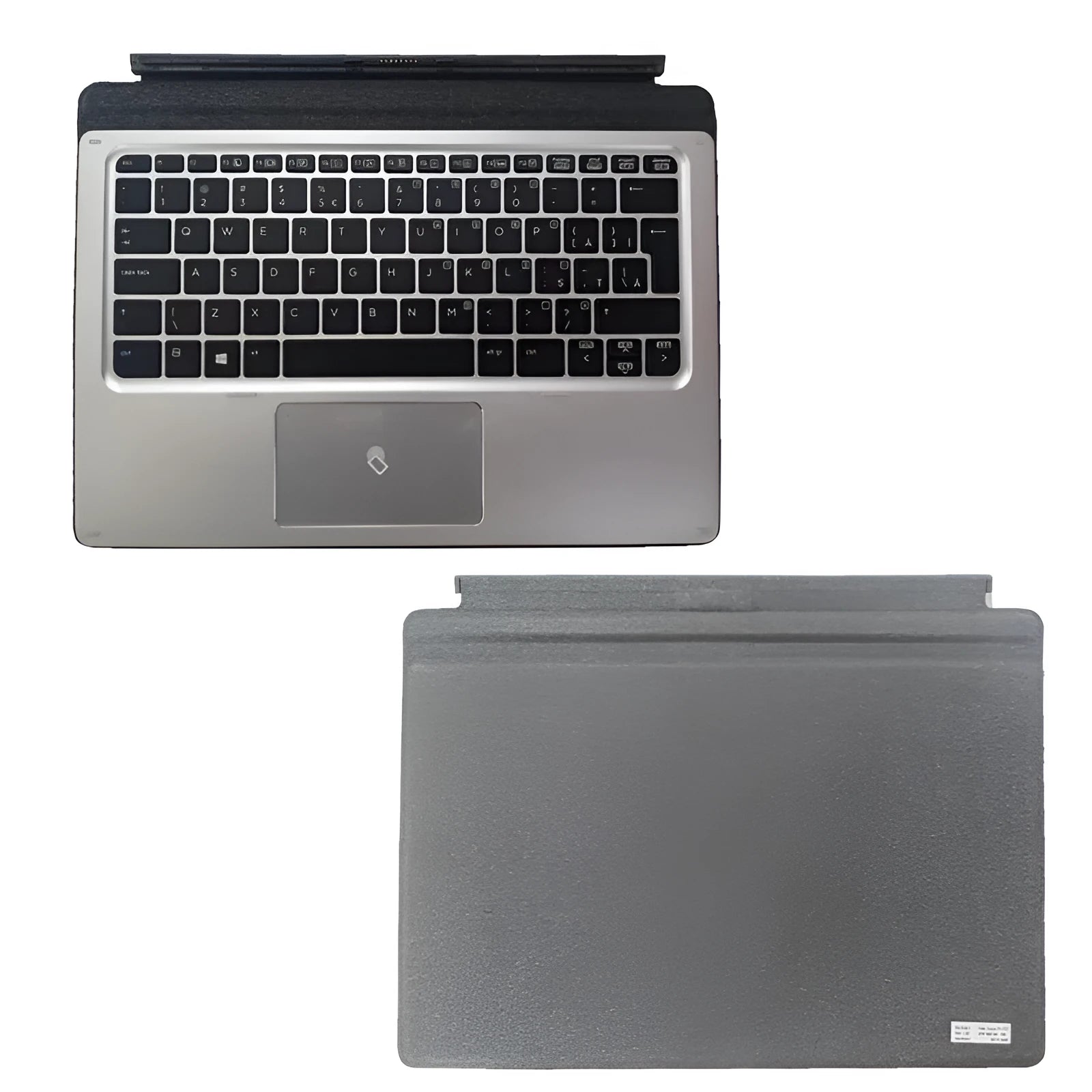 Elite X2 Tablet Keyboard with integrated trackpad and multimedia keys, shown alongside a compatible tablet.