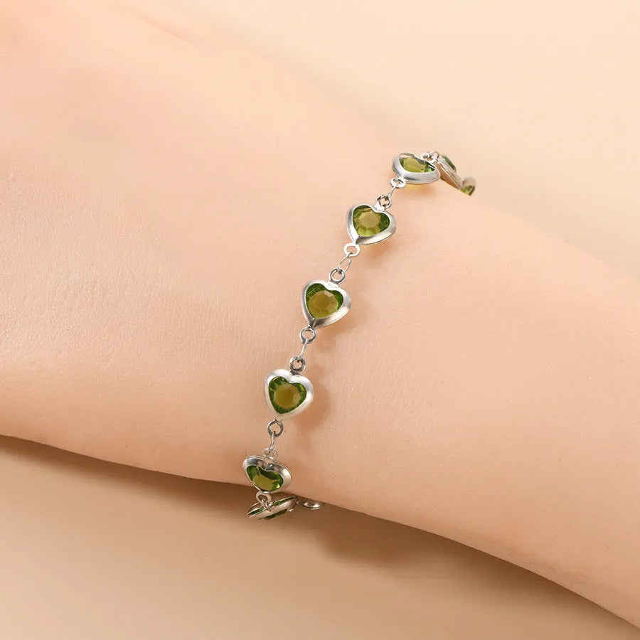 Unisex geometric heart bracelet in stainless steel with colourful electroplated finish