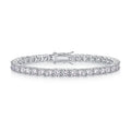 925 silver plated moissanite tennis bracelet with 30-point round stones in 18cm length