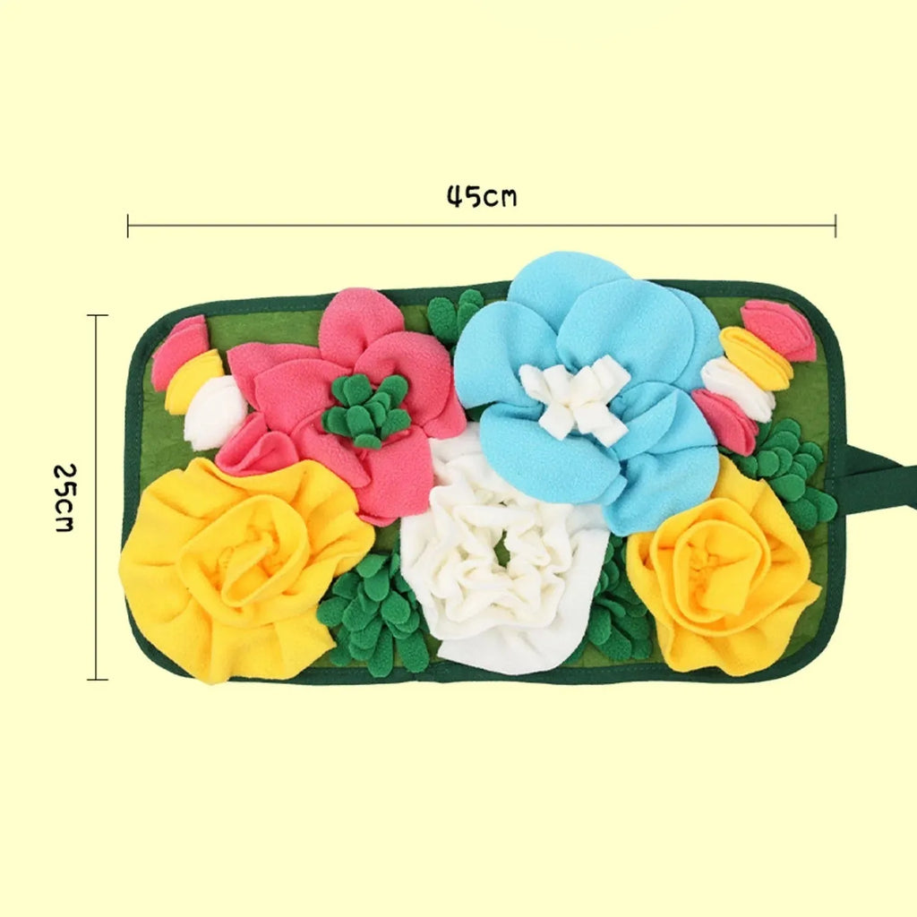 Grey square pet foraging mat with Totoro design for rabbits and guinea pigs.