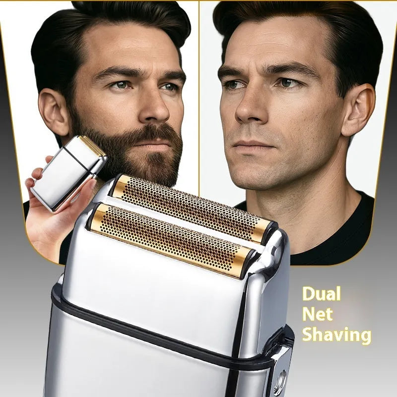 Electric shaver duplex blade net rechargeable floating cutter head 240-minute battery life low noise black B164