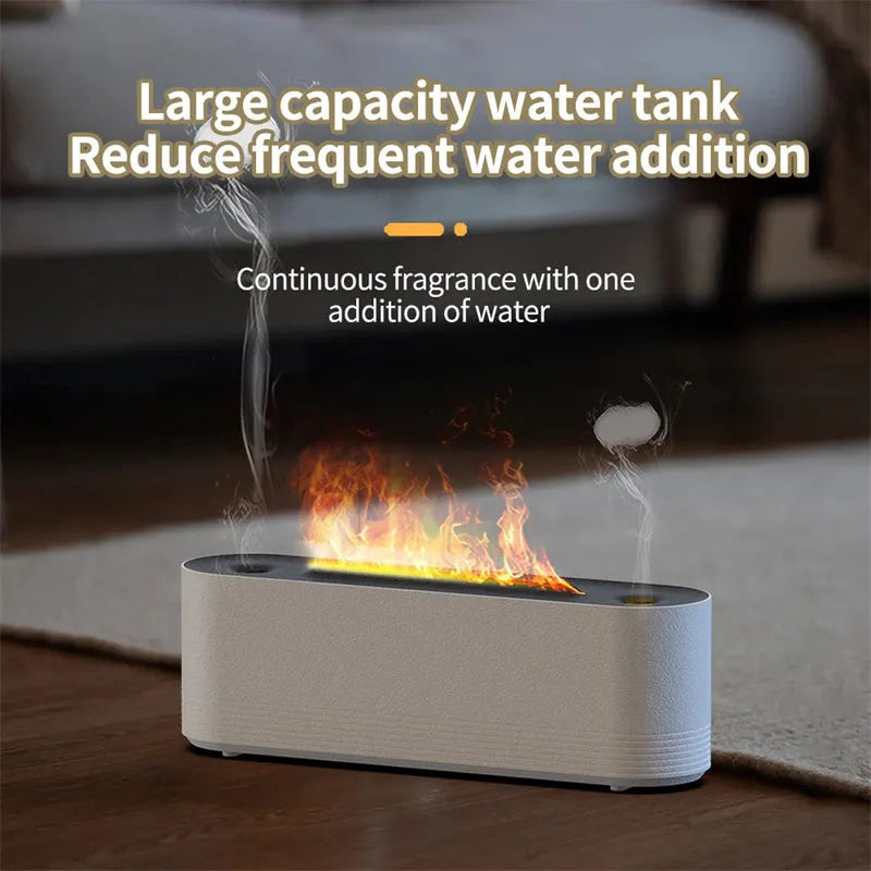 Black Flame Air ultrasonic humidifier diffuser with LED flame lighting emitting cool mist