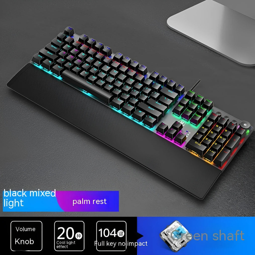 Rainforest Tarantula mechanical film gaming keyboard with RGB backlighting and 95 keys, USB wired.