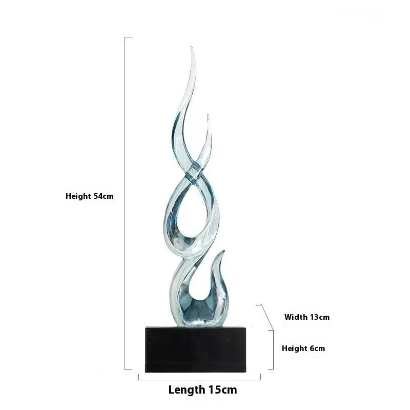 Resin festival high-rise decoration craft in bright gold colour with modern simplicity design