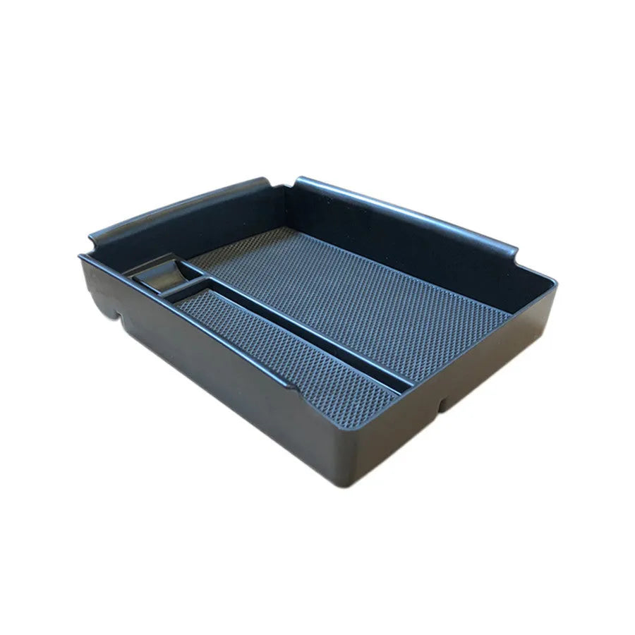 Black wireless charging storage box with QI standard fast charging capability