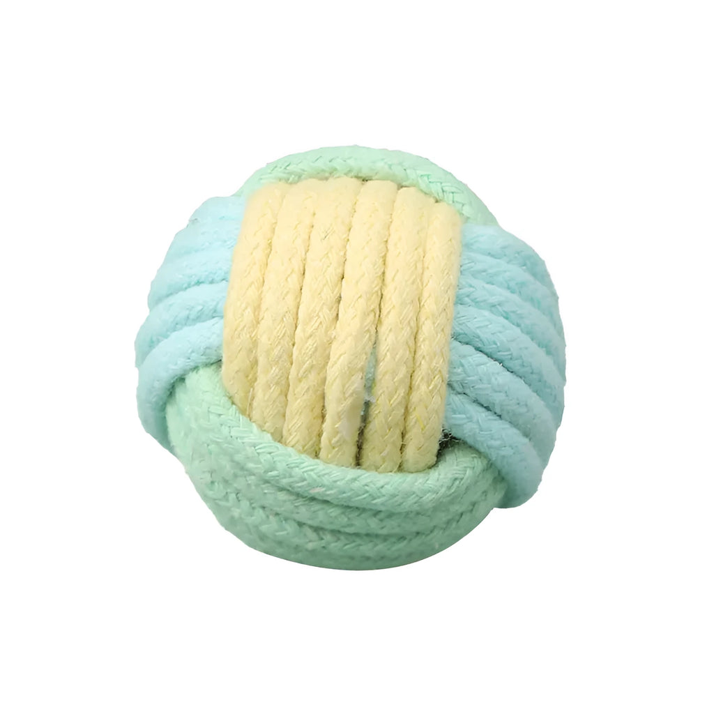 Handmade 5cm cat hair ball plush toy in cotton fabric for teeth grinding and interactive play
