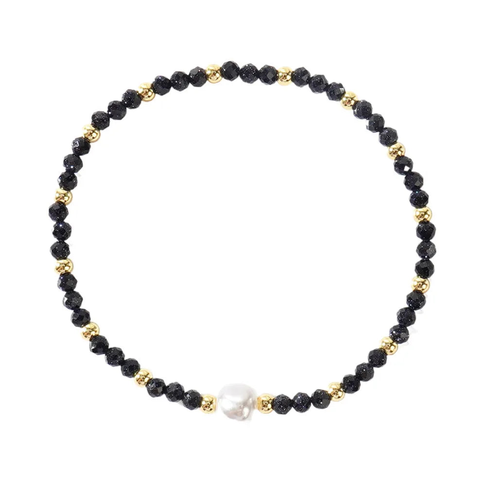 Natural stone geometric bracelet with elliptical elements showing colour variations BB24071801A to O