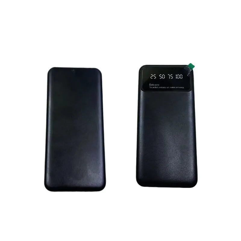 Black ultra-thin fast charging power bank with 10000mAh capacity showing compact design