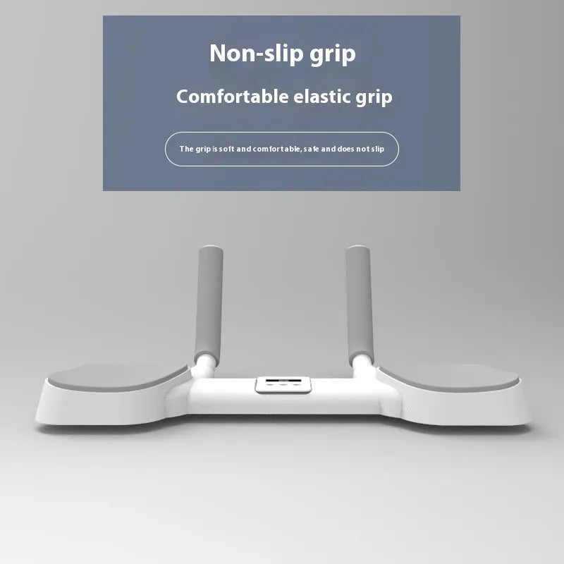 White flat support trainer with alloy aluminum tubing and ABS construction for home fitness exercises