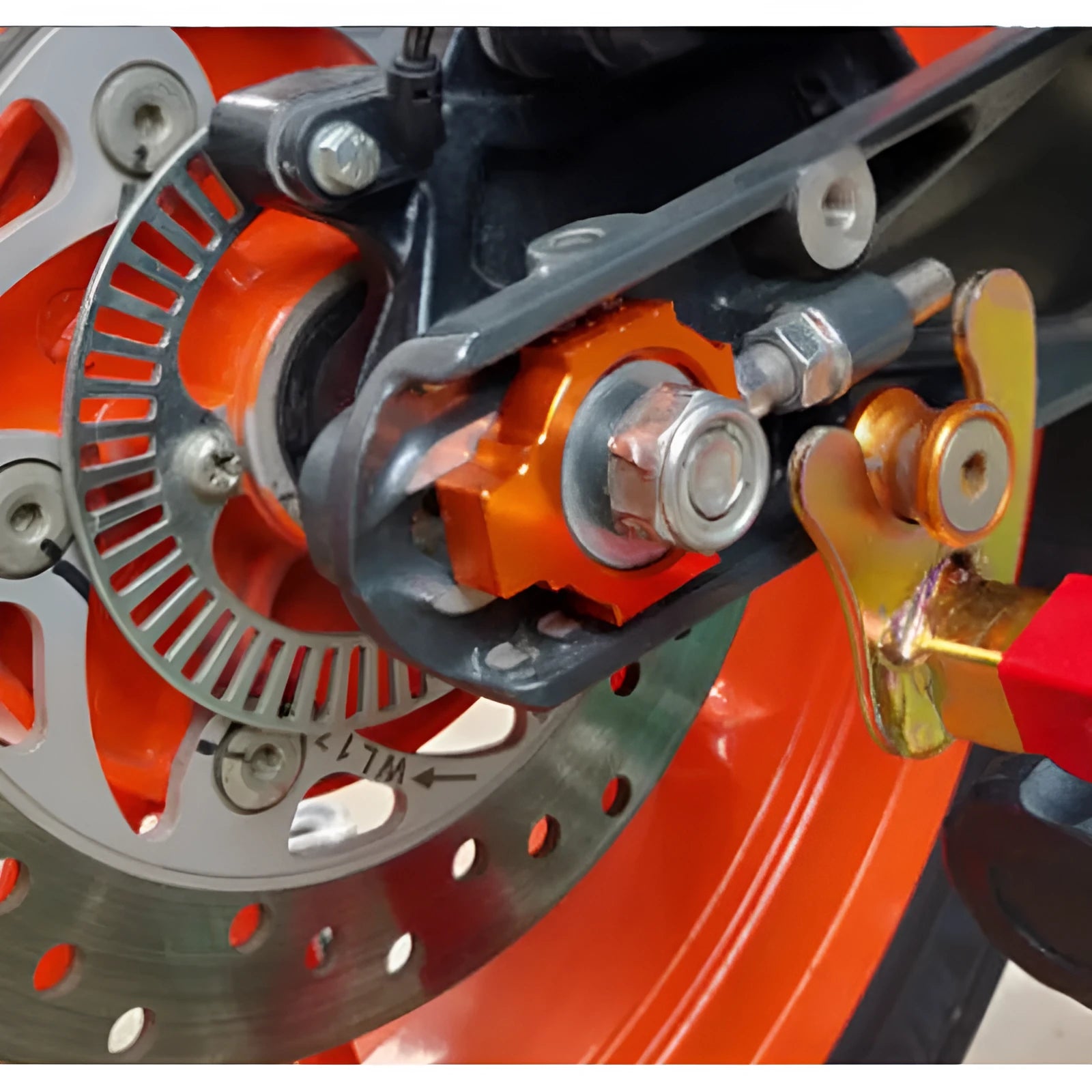 Orange KTM rear fork regulator screw pair for DUKE 200 390 990 modification