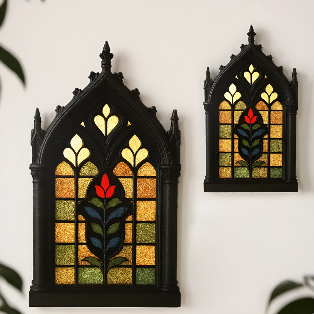 Black wooden Gothic style door frame storage rack wall mounted pendant decoration