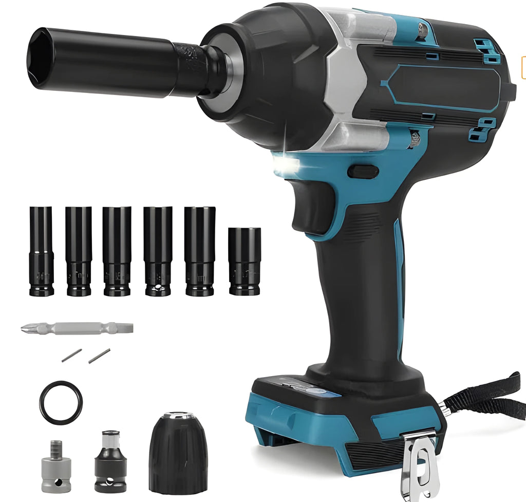 Lithium battery brushless impact wrench 1100Nm with 21V battery and charger attached