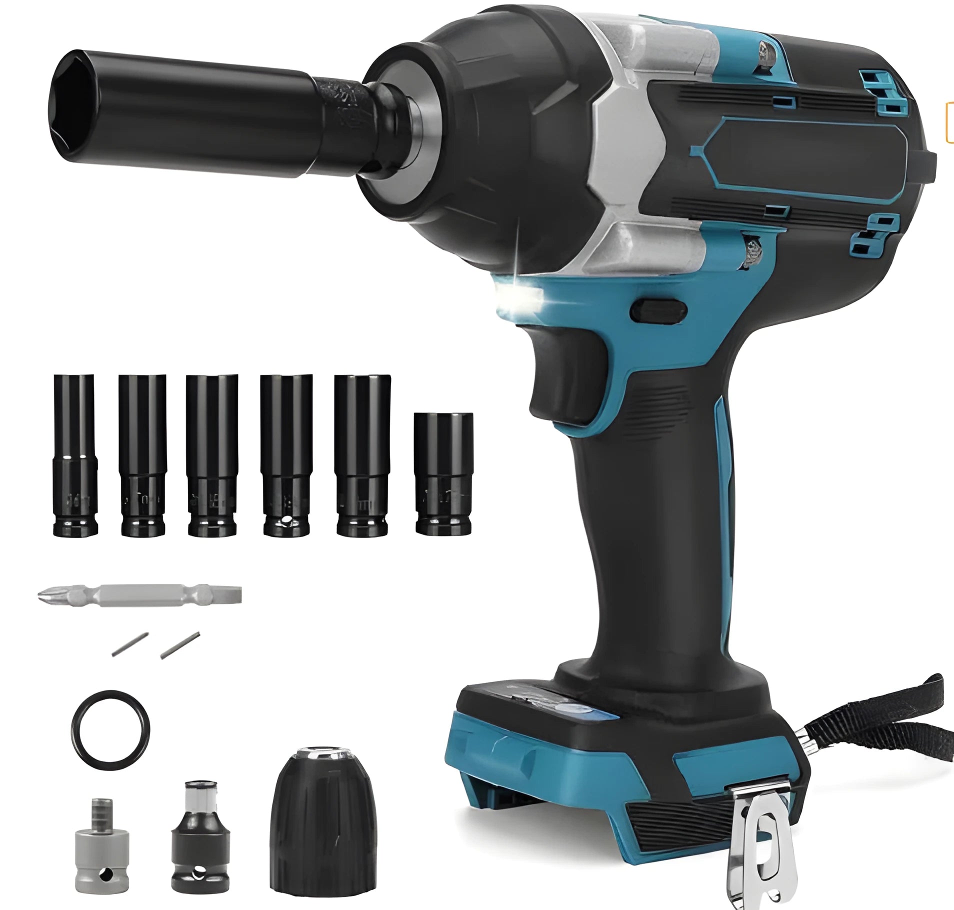 Lithium battery brushless impact wrench 1100Nm with 21V battery and charger attached
