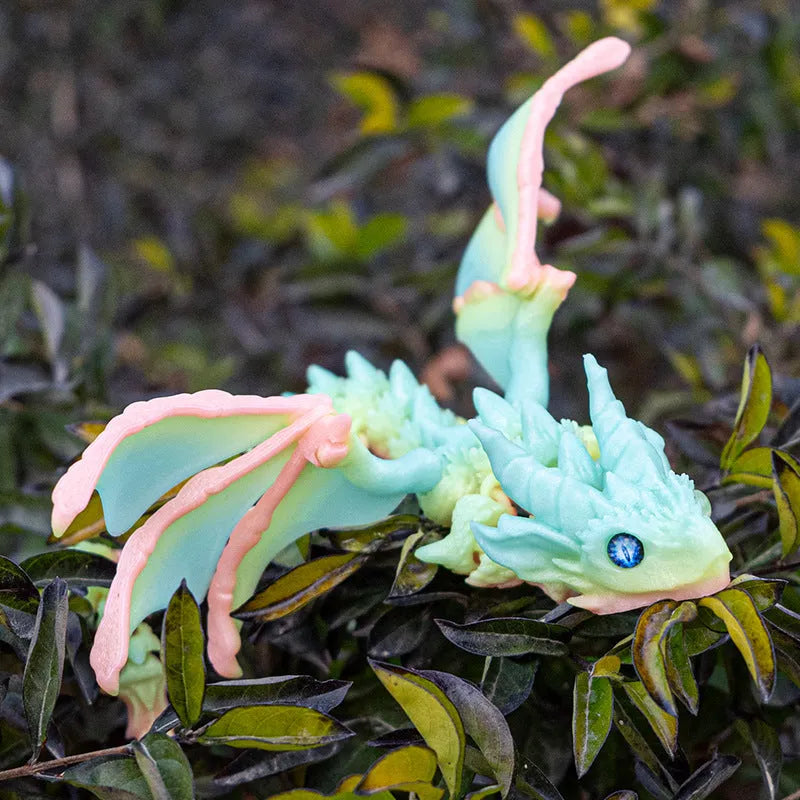 3D printed flying dragon wings decoration toy with detailed texture in multiple colour options