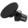 Black aluminium alloy magnetic phone holder attached to car air vent