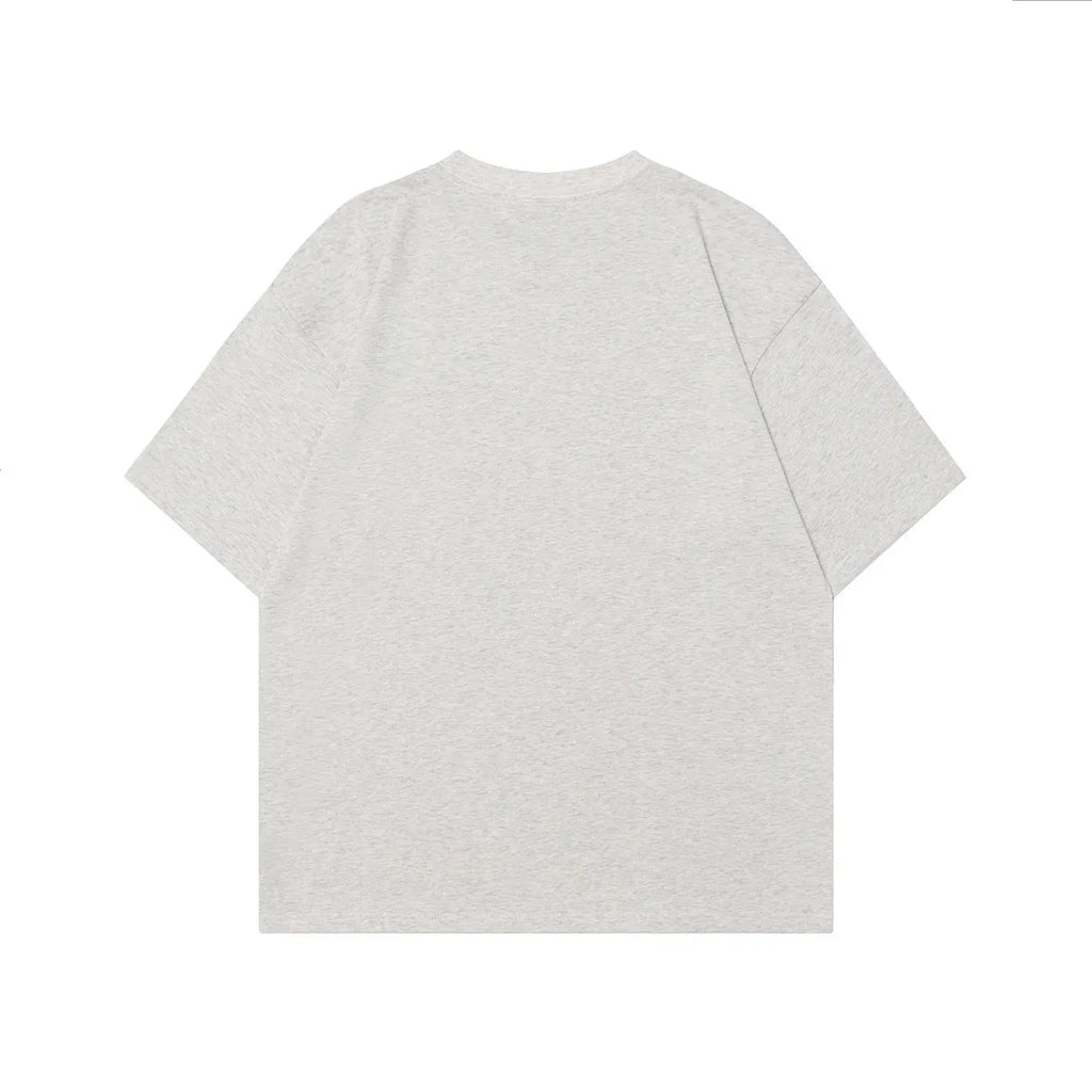 Men's short-sleeved cotton T-shirt in loose fit design available in black and grey colours