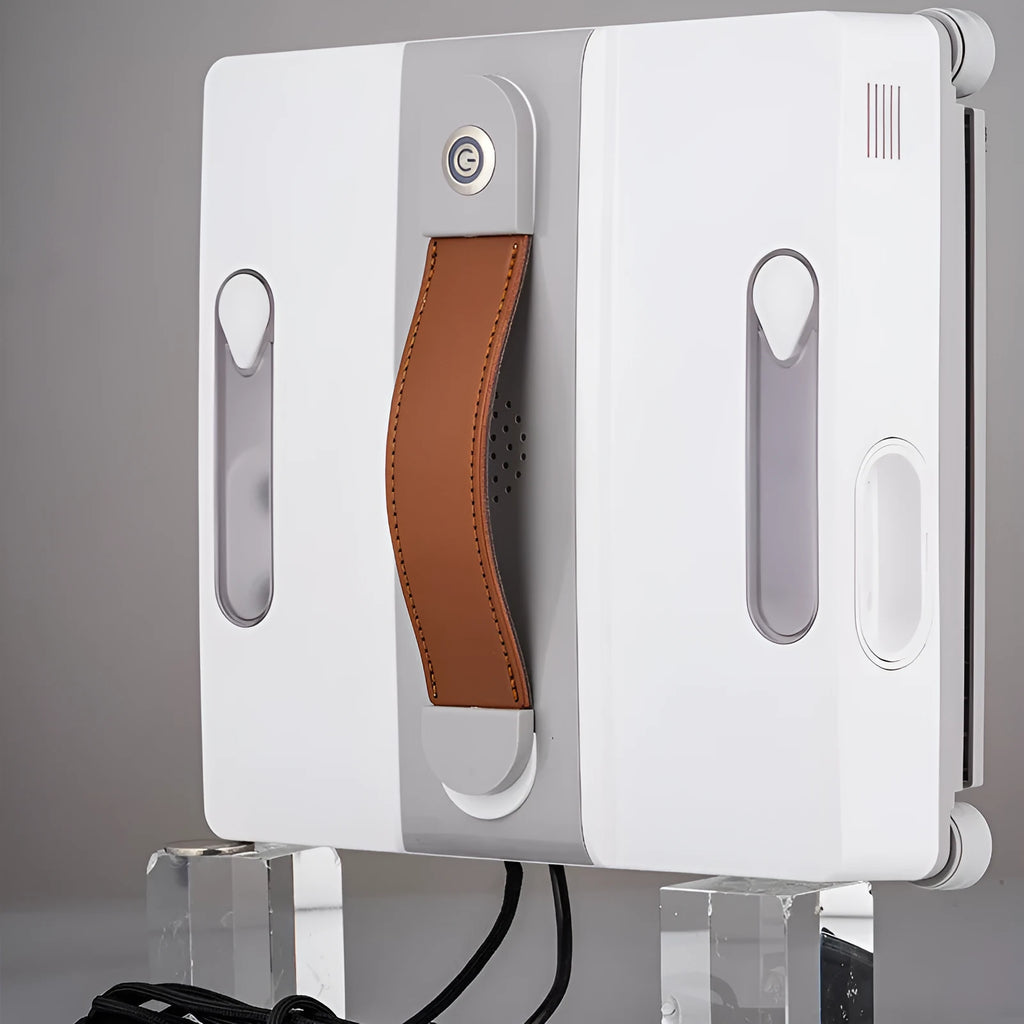 White intelligent window-cleaning robot for high-rise buildings with a 220mm cleaning disc.