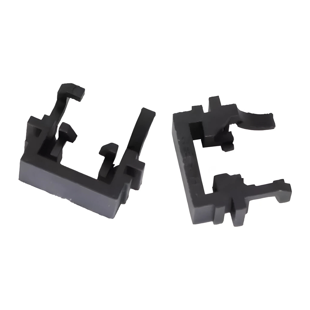 Black plastic Ford LED headlight adapter bracket for H1 halogen to LED conversion