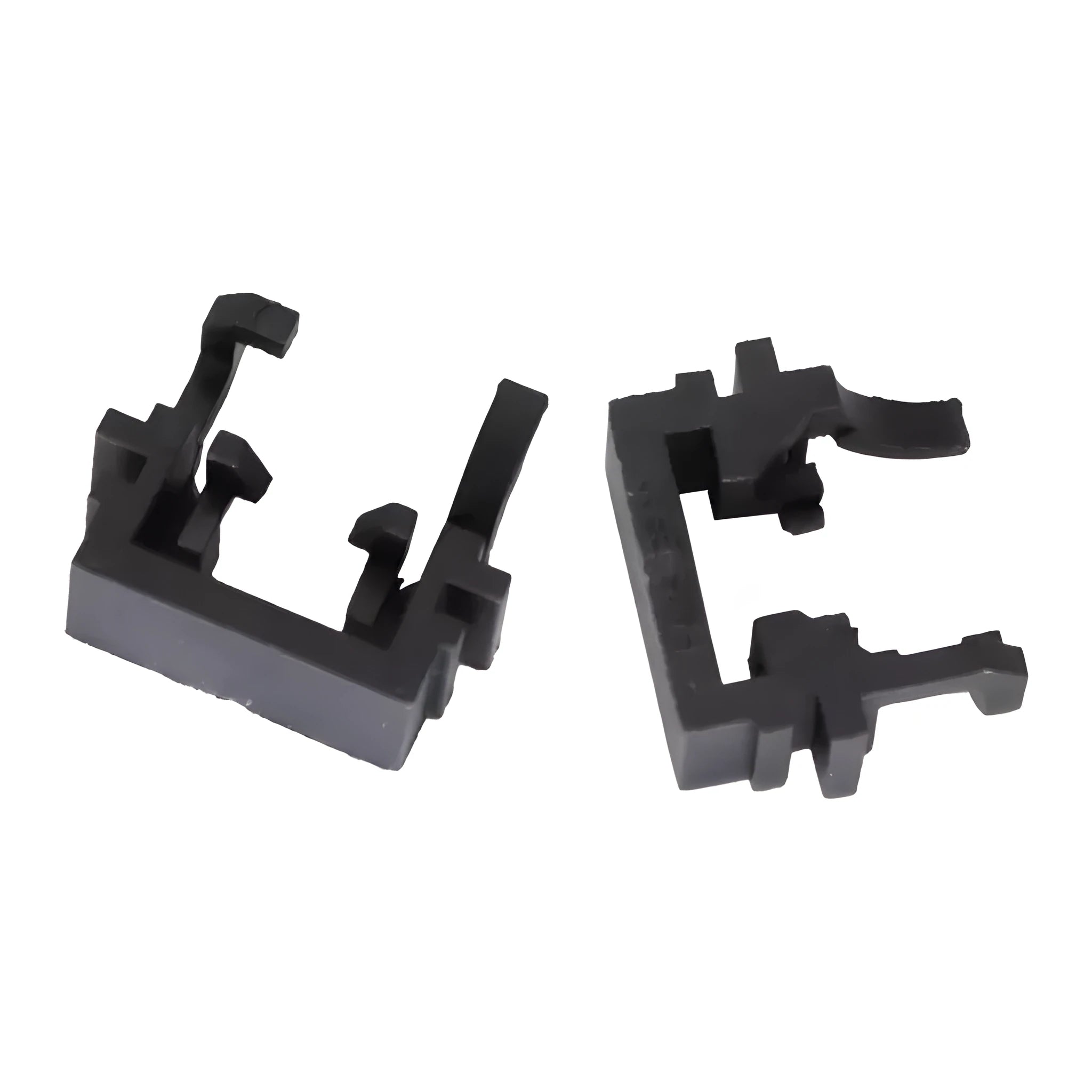 Black plastic Ford LED headlight adapter bracket for H1 halogen to LED conversion