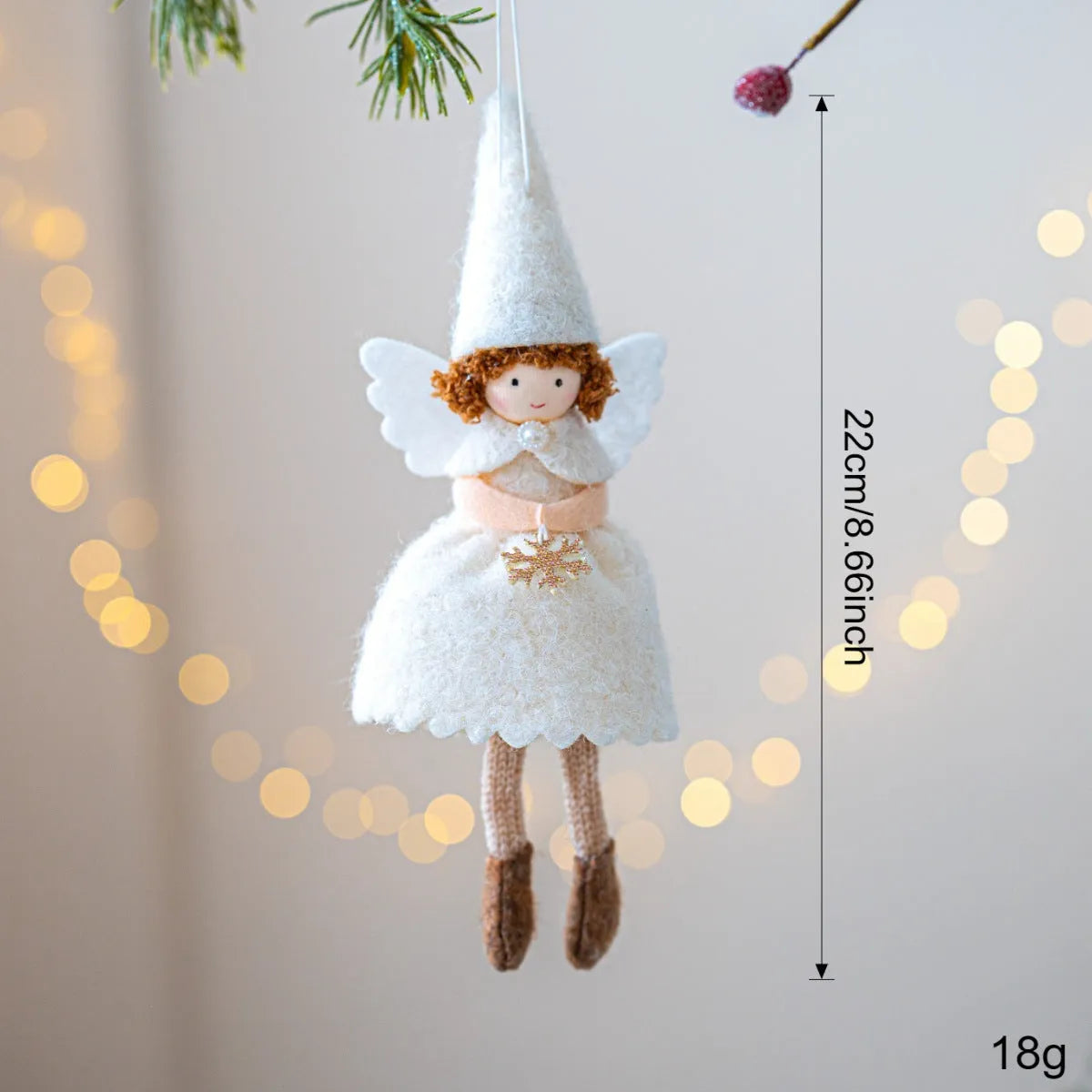 Girl's Christmas angel skirt felt pendant decoration in soft cloth with plush detail