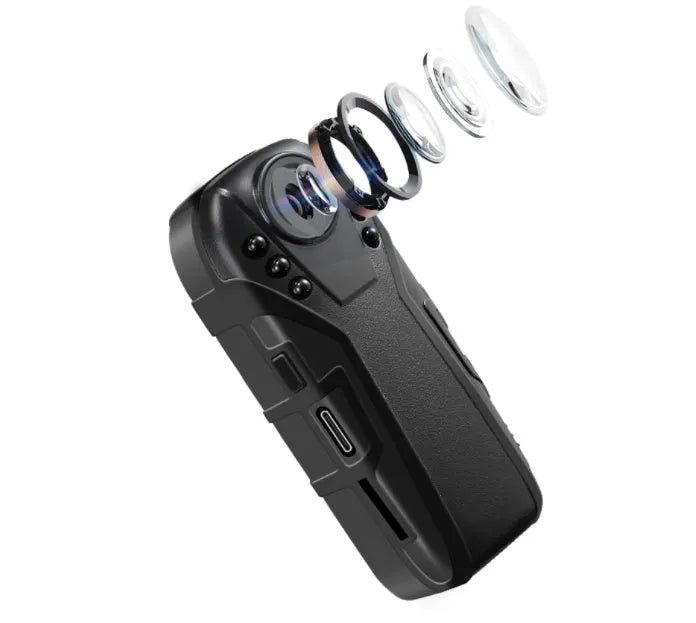 Portable law enforcement recorder with plastic shell, 1080P HD camera, and wide-angle lens