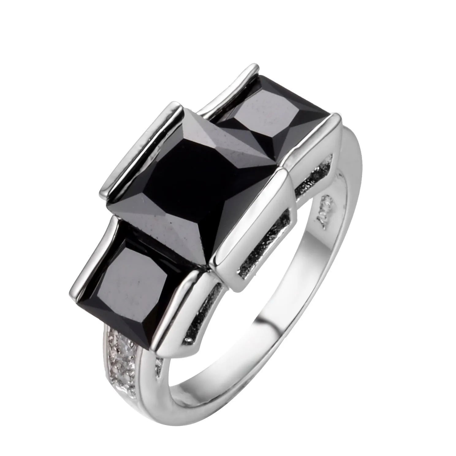 Electroplated copper women's ring in apple green colour with geometric design on size 8 finger