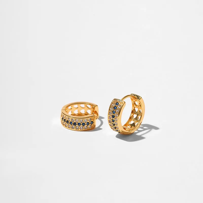 Women's round geometric earrings in KE1268 colour with copper construction and gold electroplating