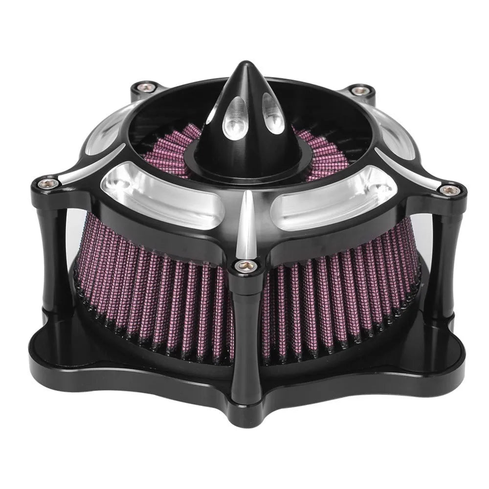 Aluminum alloy motorcycle air filter modification accessory for Harley-Davidson in 883 or Big Glide colour.