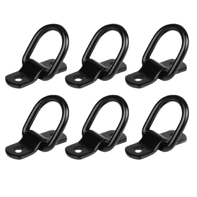 Black galvanised pull ring floor hook for truck interior cargo organisation
