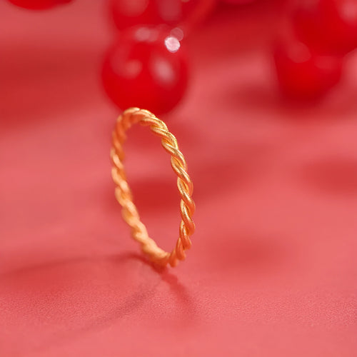 Brass gold plated women's ring shown in twist, glossy, and matte simple bracelet styles.
