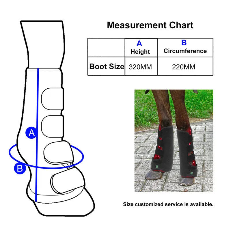 Black portable red light infrared horse leg physiotherapy instrument with 100-240V voltage and 55W power