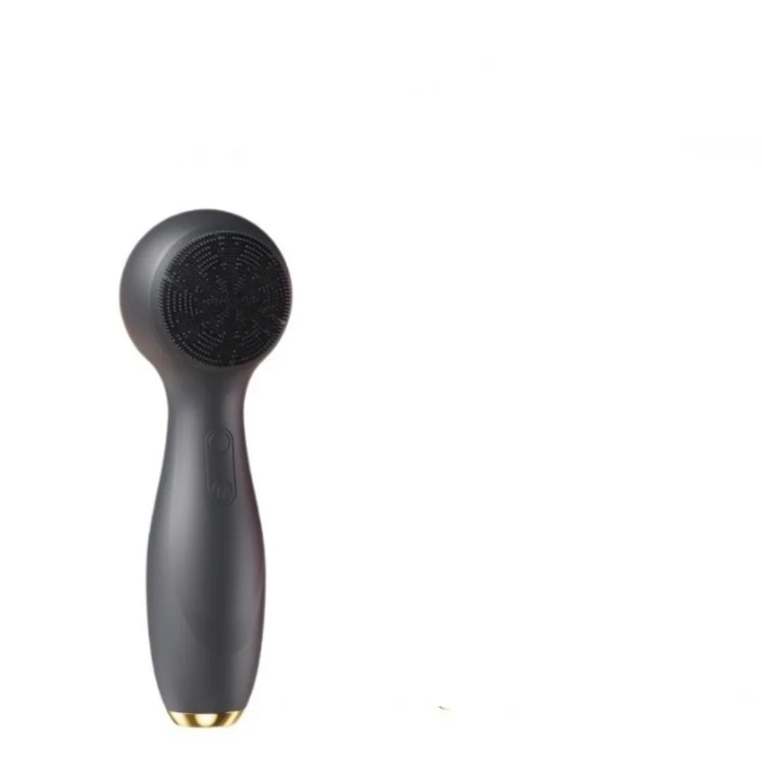 Electric facial cleaner with hot cold compress and red blue light in black colour