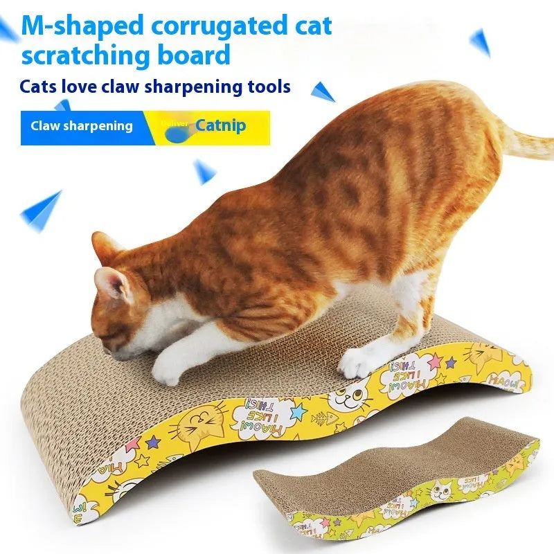 Corrugated paper cat scratch board showing multiple shape design options
