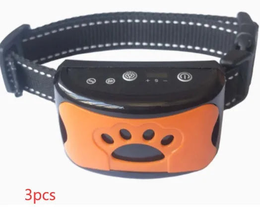 Waterproof rechargeable dog training collar with remote control in black colour