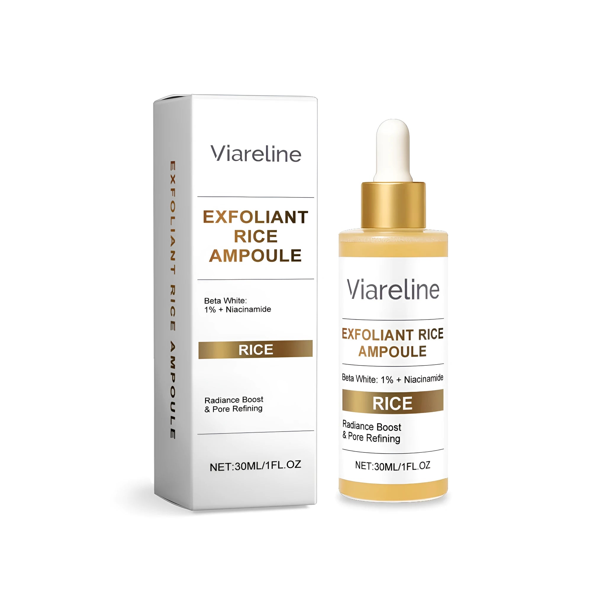 30ml bottle of exfoliating rice moisturising liquid with pump dispenser