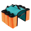 Black and blue orange double-sided bicycle drink bag with 2L capacity made from 600D PVC.