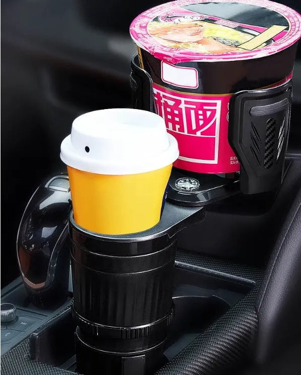 One Point Four carbon fibre black adjustable car drink cup holder with retractable base.